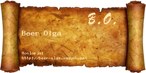 Beer Olga névjegykártya