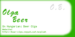 olga beer business card